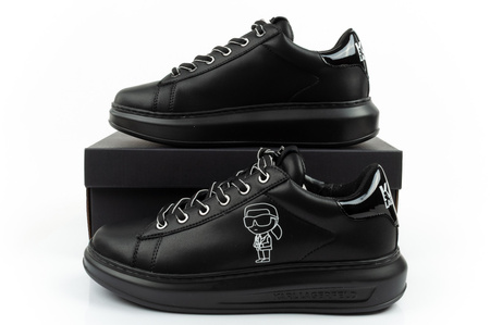 Karl Lagerfeld Herren-Sneaker Kapri, Schwarzes Leder