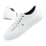 Tommy Hilfiger Essential Sport-Schuhe Herren Sneakers bequem Leder Weiß