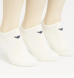 Emporio Armani Calza Baumwoll-Knöchelsocken, Weiß, Komfortabel, 3er-Pack