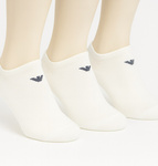 Emporio Armani Calza Baumwoll-Knöchelsocken, Weiß, Komfortabel, 3er-Pack