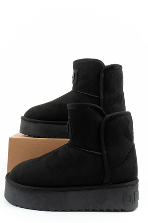 D. Franklin Damen-Winterstiefel, modische, pelzgefütterte, isolierte schwarze Stiefeletten