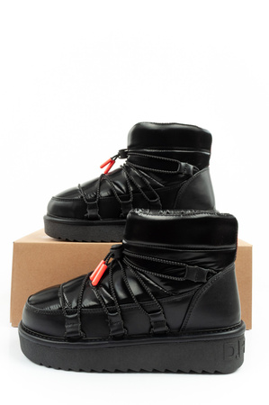 D.Franklin Damen Winterstiefel, modische, isolierte schwarze Stiefeletten