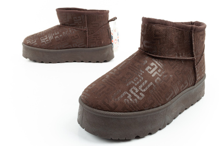 Lee Cooper Damen Winter Schneestiefel Modische Fellgefütterte Stiefeletten Dunkelbraun