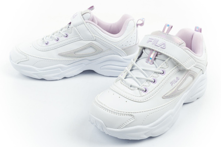 Fila Skye V Kinder-Sportschuhe mit Klettverschluss für Mädchen, Weiß