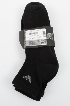 Emporio Armani Herren-Baumwollsocken, Schwarz, 3er-Pack