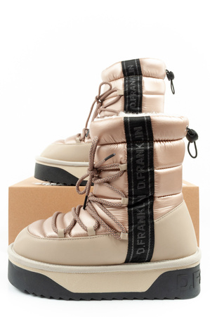 D.Franklin Damen Winterstiefel, modische, isolierte Stiefeletten in Gold