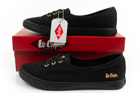 Lee Cooper Damen-Sneaker, Schwarze Slip-On-Ballerinas
