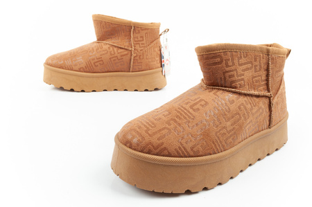 Lee Cooper Damen-Winterstiefel, modische, pelzgefütterte, isolierte Stiefeletten in Braun