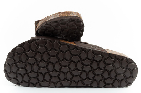 Bio Bio Herren-Flip-Flops, vorgeformte Zehentrenner, Naturleder, Braun