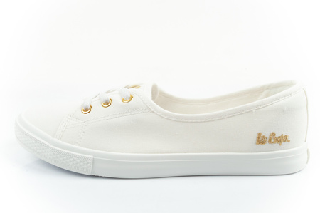 Lee Cooper Damen-Sneaker, weiße Slip-On-Ballerinas