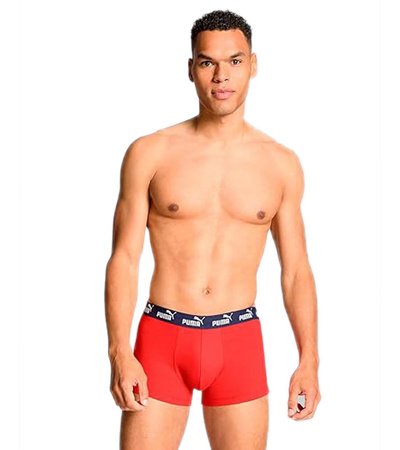 Puma Herren-Boxershorts im 2er-Pack, Rot und Grau, bequeme Baumwolle