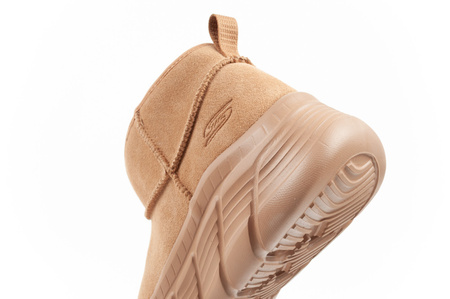 Skechers Damen Winterstiefel, isolierte Lederstiefeletten, Braun