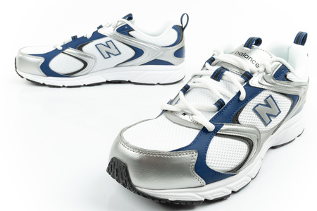 New Balance 408 Herren-Sneaker, modisch, bequem, Weiß, Silber
