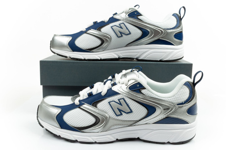 New Balance 408 Herren-Sneaker, modisch, bequem, Weiß, Silber