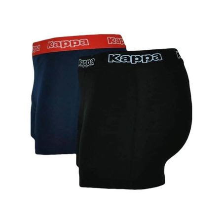 Kappa Herren-Boxershorts [351K1JW ADL] 2 PACK, Marineblau, Schwarz.