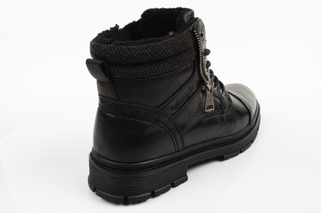 Wrangler Gillen Herren-Ankle-Boots mit Fellfutter, Schwarz, Modische, gefütterte Stiefel