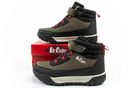 Lee Cooper Winter-Schneestiefel für Kinder, Klettverschluss-gefüttert, isoliert, modisches Khaki
