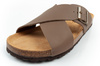 Bio Bio Herren-Flip-Flops, vorgeformte Zehentrenner, Naturleder, Braun