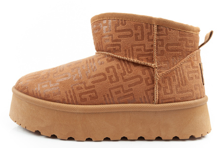 Lee Cooper Damen-Winterstiefel, modische, pelzgefütterte, isolierte Stiefeletten in Braun