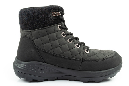 Lee Cooper Damen Winter-Wanderschuhe, Schwarzes Kunstleder