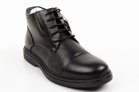 Elegante, gefütterte Herren-Ankle-Boots aus schwarzem Leder von Lee Cooper
