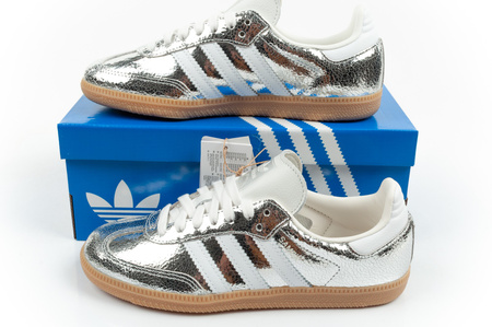 Adidas Samba OG Damen-Sneaker, Silber, Modisches Leder