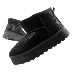 Lee Cooper Damen Winter Schneestiefel Modische Pelz gefütterte Stiefeletten Schwarz