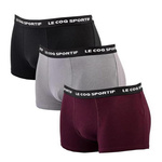 Le Coq Sportif Boxershorts Unterhosen Herren 3er-Pack schwarz grau weinrot