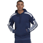 Adidas Herren-Kapuzenpullover mit Kängurutasche und stylischem Logo in Marineblau