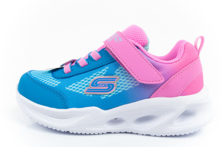 Skechers S Lights-Skechers Sola [303714N/HPBL] LED Kindersportschuhe, blau und pink.