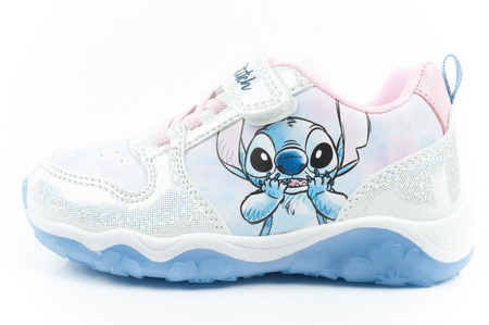 Leomil Kinder-Sportschuhe Stitch Leichte Sneaker mit Klettverschluss und blauen LEDs