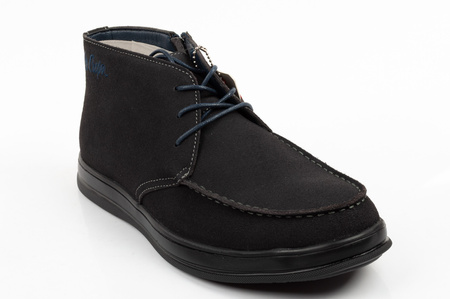 Elegante Herren-Ankle-Boots aus Leder mit Reißverschluss in Marineblau von Lee Cooper