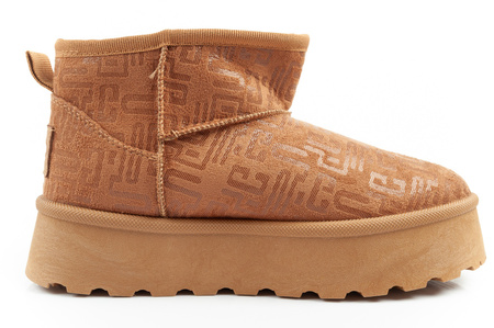 Lee Cooper Damen-Winterstiefel, modische, pelzgefütterte, isolierte Stiefeletten in Braun