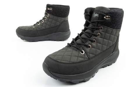 Lee Cooper Damen Winter-Wanderschuhe, Schwarzes Kunstleder