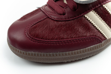 Adidas Samba Damen-Sportschuhe, Modische Leder-Sneaker, Burgunderrot