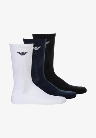 Emporio Armani Herren-Socken, bequeme Baumwolle, 3er-Pack