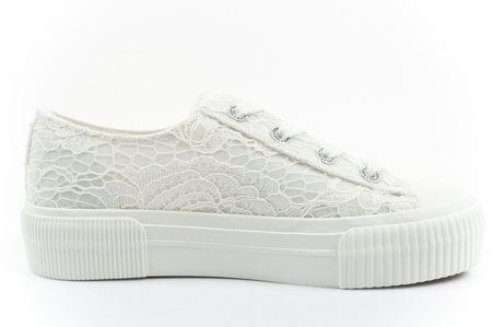 Lee Isla Damen-Sneaker, Weiß, Plateau, Schnürung