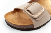 Bio Bio Damen-Flip-Flops, vorgeformte Zehentrenner, Naturleder, Beige