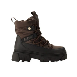 Braune, gefütterte Winterstiefeletten für Damen von Lee Cooper mit Reißverschluss