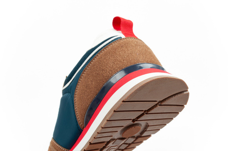 Lee Cooper Herren-Sneaker, modisch, bequem, strapazierfähig, Marineblau, Braun