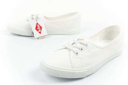 Lee Cooper Damen-Sneaker, weiße Slip-On-Ballerinas