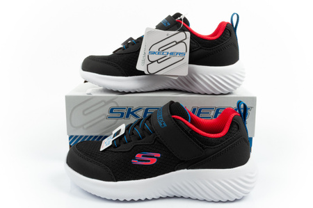 Skechers Bounder Kinder-Sportschuhe mit Klettverschluss, leicht, modisch, schwarz