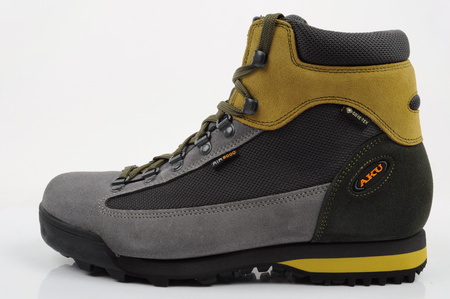 Aku Herren-Wanderschuhe Slope GTX aus Leder, knöchelhoch, Grau und Gelb