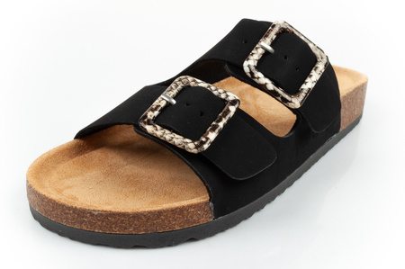 Lee Cooper Damen-Sandalen zum Hineinschlüpfen, Schwarzes Wildleder, Bequem, Leicht