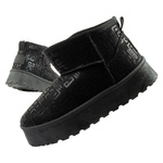 Lee Cooper Damen Winter Schneestiefel Modische Pelz gefütterte Stiefeletten Schwarz