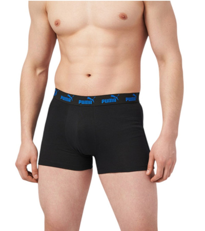 Puma Herren-Boxershorts, 2er-Pack, Blau/Schwarz, bequeme Baumwolle