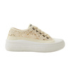 Lee Cooper Damen-Plateau-Sneaker in Beige mit Schnürung