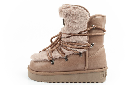 D. Franklin Damen Winterstiefel, modisches Fellfutter, brauner High-Top