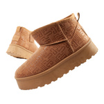 Lee Cooper Damen-Winterstiefel, modische, pelzgefütterte, isolierte Stiefeletten in Braun