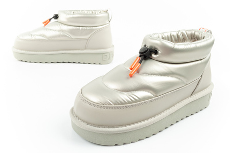 D.Franklin Damen Winterstiefel, modische, isolierte, silberne Stiefeletten
